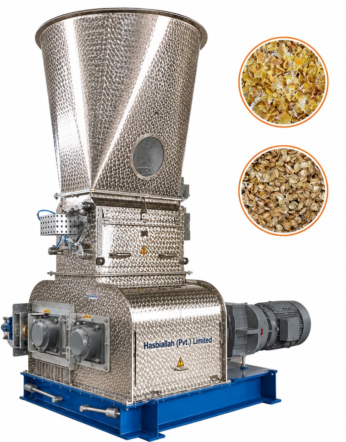 Hasbiallah's Turkish-imported flaking mill machine